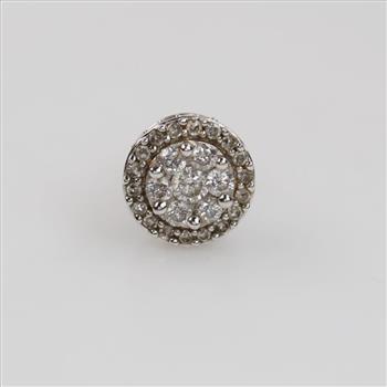 10kt White Gold Diamond Single Earring