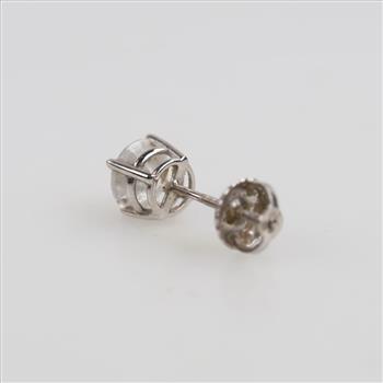 10kt White Gold Diamond Single Earring