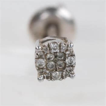 10kt White Gold Diamond Single Earring