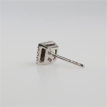 10kt White Gold Diamond Square Stud Earring
