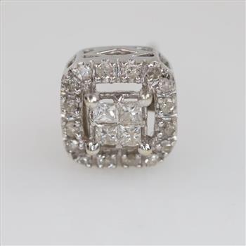 10kt White Gold Diamond Stud Earring