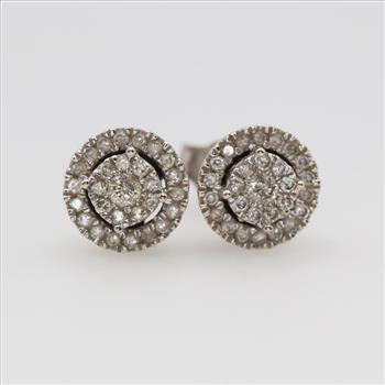 10kt White Gold Diamond Stud Earrings