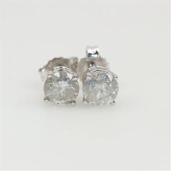 10kt White Gold Diamond Stud Earrings