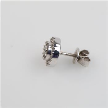 10kt White Gold Diamond Stud Single Earring