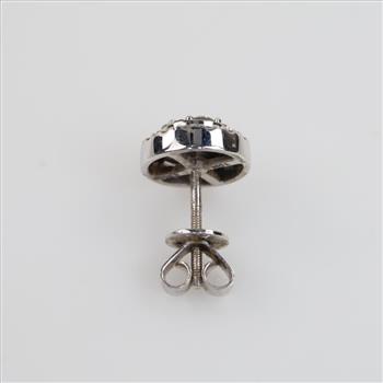 10kt White Gold Diamond Stud Single Earring