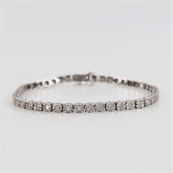 10kt White Gold Diamond Tennis Bracelet