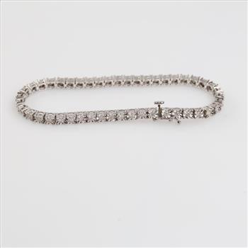10kt White Gold Diamond Tennis Bracelet