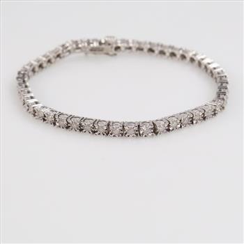 10kt White Gold Diamond Tennis Bracelet