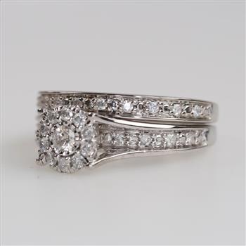 10kt White Gold Diamond Wedding Set