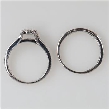 10kt White Gold Diamond Wedding Set