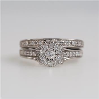 10kt White Gold Diamond Wedding Set