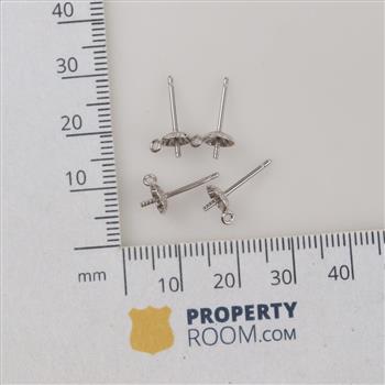 10kt White Gold Earring Findings, 2 Pairs
