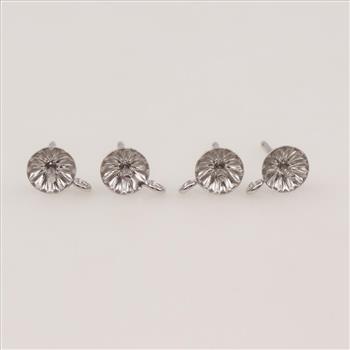 10kt White Gold Earring Findings, 2 Pairs