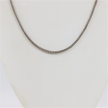 10kt White Gold Foxtail Chain Necklace