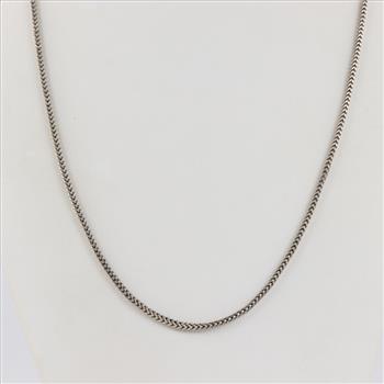 10kt White Gold Foxtail Chain Necklace