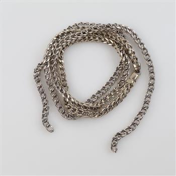 10kt White Gold Hollow Box Link Necklace