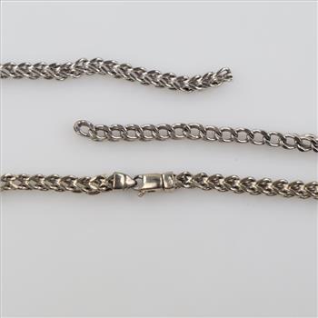 10kt White Gold Hollow Box Link Necklace