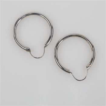 10kt White Gold Hollow Hoop Earrings