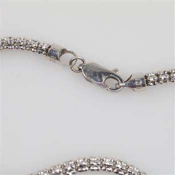 10kt White Gold Hollow Link Bracelet