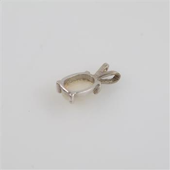 10kt White Gold Iridescent Stone Pendant