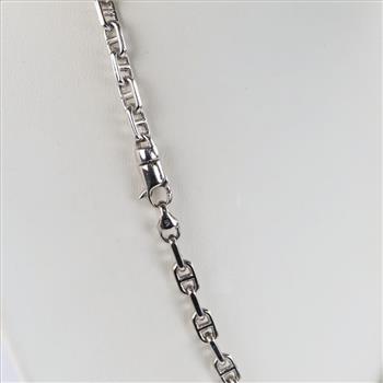 10kt White Gold Mariner Link Necklace -Evaluated By Our Certified Gemologist-AGS/GIA
