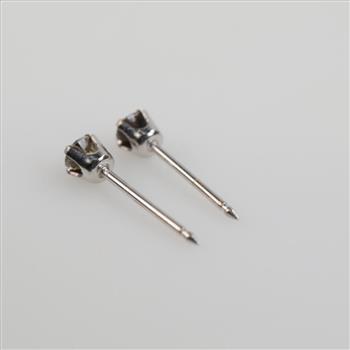 10kt White Gold Mismatched Stone Stud Earrings