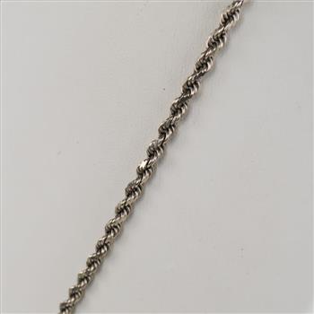 10kt White Gold Rope Chain Necklace