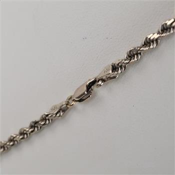 10kt White Gold Rope Chain Necklace