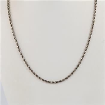 10kt White Gold Rope Chain Necklace