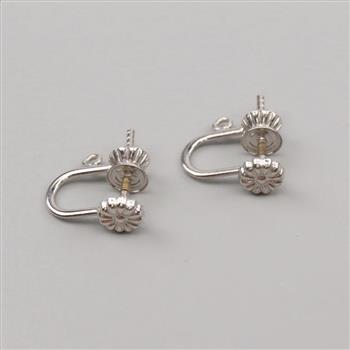 10kt White Gold Screw Back Clip On Earring Findings