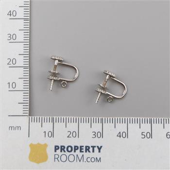 10kt White Gold Screw Back Clip On Earring Findings