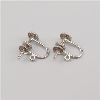 10kt White Gold Screw Back Clip On Earring Findings