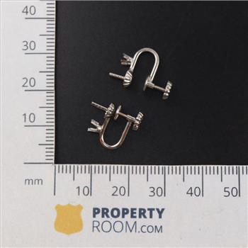 10kt White Gold Screw Back Clip On Earring Findings