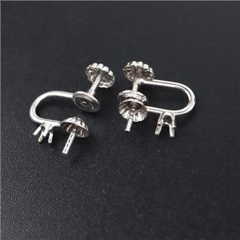 10kt White Gold Screw Back Clip On Earring Findings