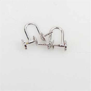 10kt White Gold Screw Back Clip On Earring Findings