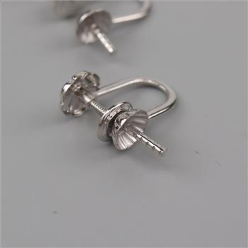 10kt White Gold Screw Back Clip On Earring Findings