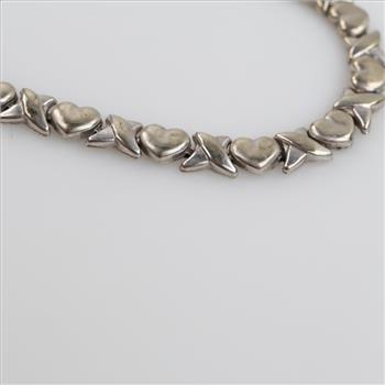 10kt White Gold Semi-hollow Link Bracelet