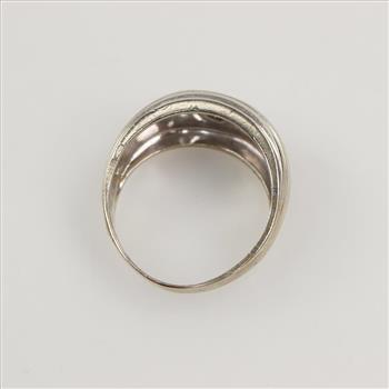 10kt White Gold Signet Diamond Ring