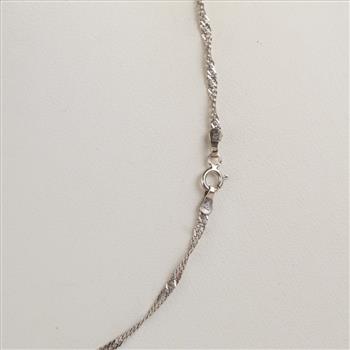 10kt White Gold Singapore Chain Necklace