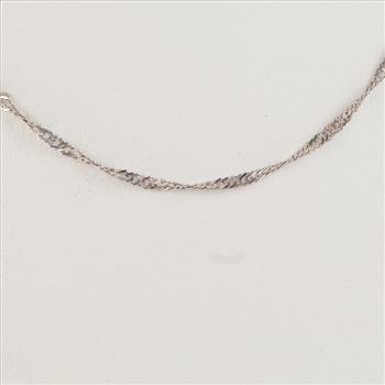 10kt White Gold Singapore Chain Necklace