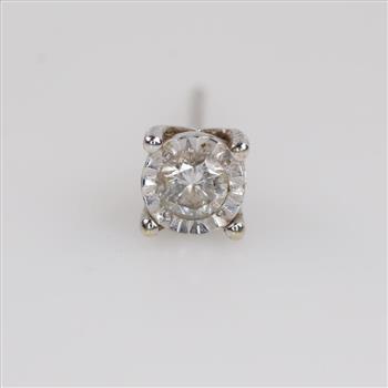 10kt White Gold Single Diamond Earring