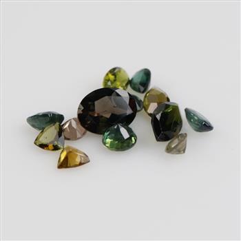11+ Brown And Green Faceted Loose Jewelry Craft Stones