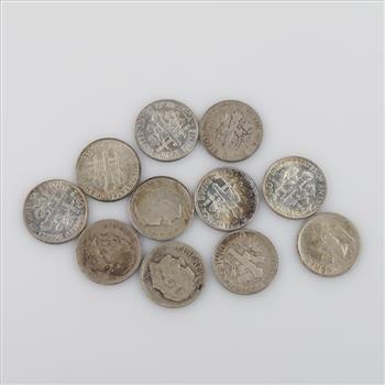 11 Roosevelt Silver Dimes