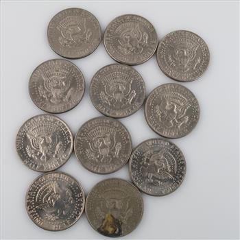 11 US Kennedy Half Dollar Coins