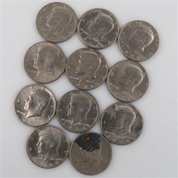 11 US Kennedy Half Dollar Coins