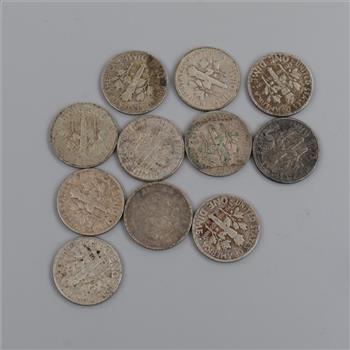 11 US Silver Dimes