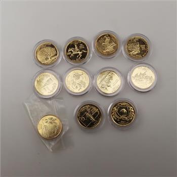 11 US Statehood Gold Plated Quarters