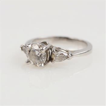 1.10cts TW Diamond Platinum Ring -Evaluated By Our Certified Gemologist-AGS/GIA