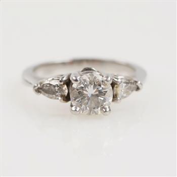 1.10cts TW Diamond Platinum Ring -Evaluated By Our Certified Gemologist-AGS/GIA