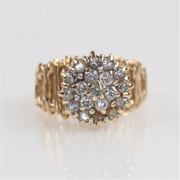 1.14cts TW Diamond 14kt Gold Ring-Evaluated By Our Certified Gemologist-AGS/GIA
